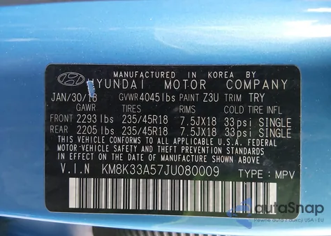 2018 Hyundai Kona Limited z USA, uszkodzony, nr VIN KM8K33A57JU080009